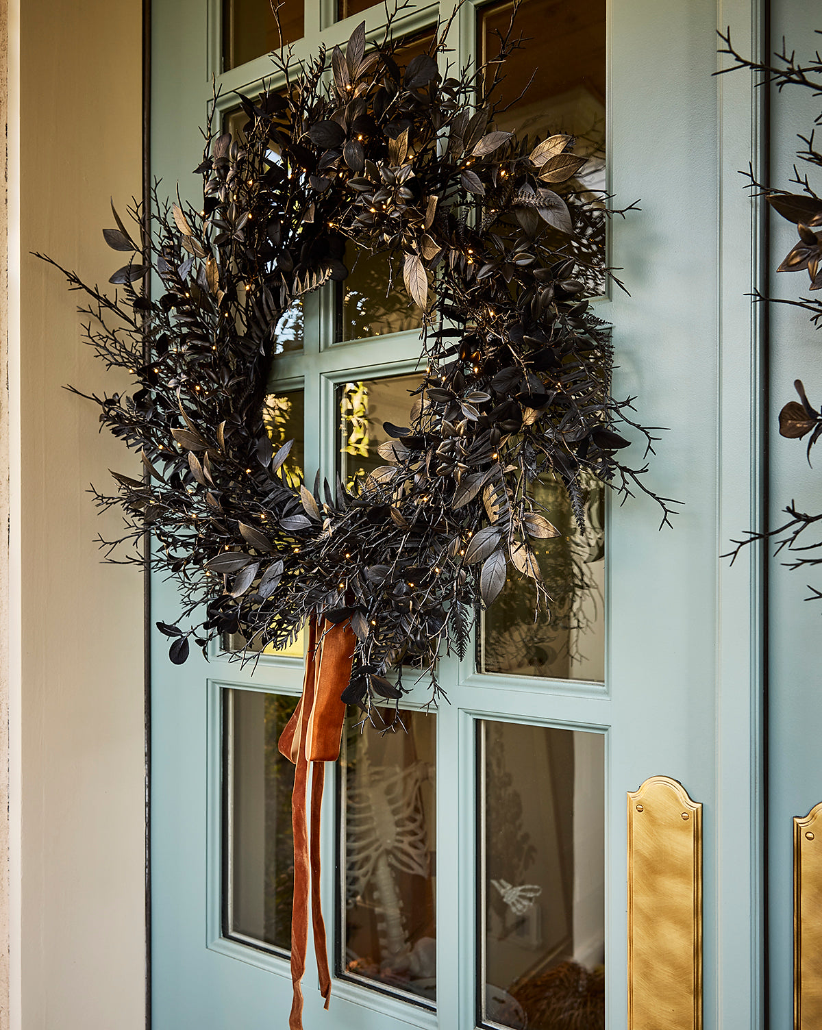 Morticia Pre-Lit Wreath with Bow McGee & Co.