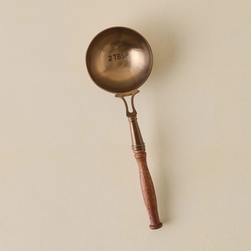 Antique Copper + Wood Coffee Scoop