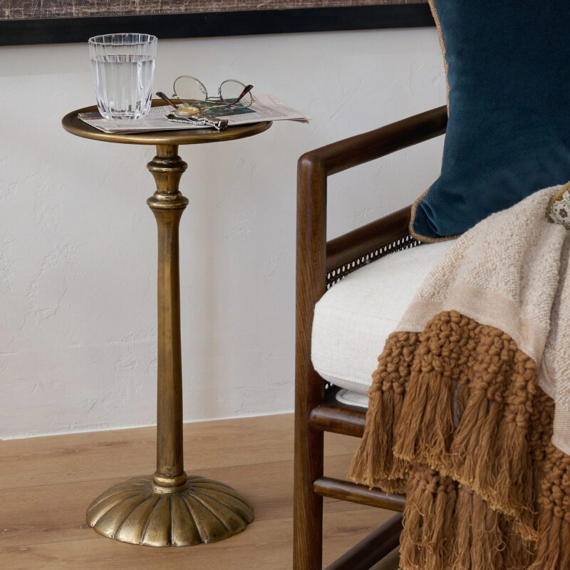 Antiqued Brass Drink Table magnolia