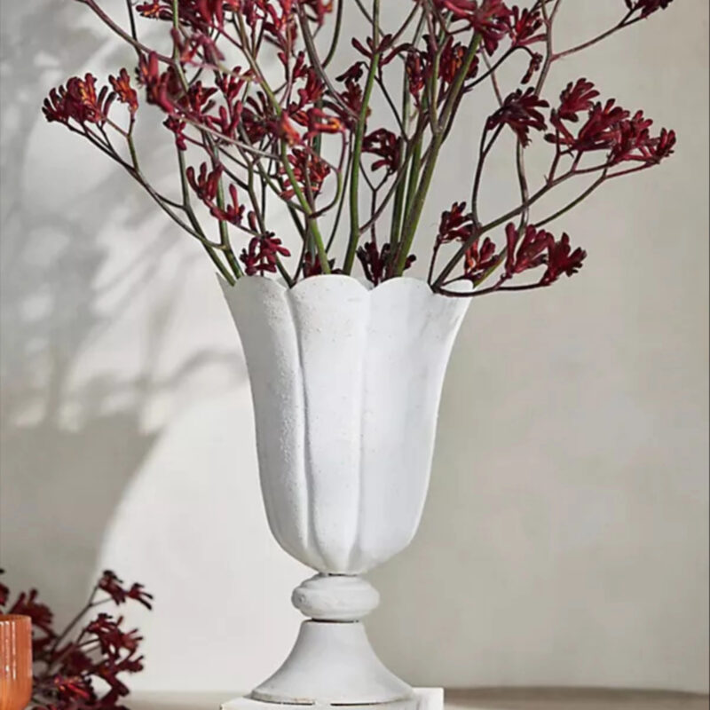 Antiqued Metal Urn Vase