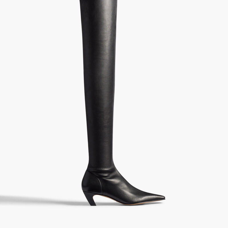 Arizona Over-the-Knee Stretch Boot in Black Nappa Leather Khaite