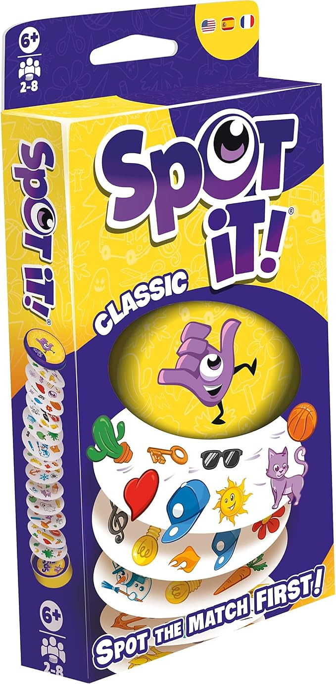 Asmodee Spot It! Classic Card Game (2024 Refresh) - Eco-Blister Edition, 5-in-1 