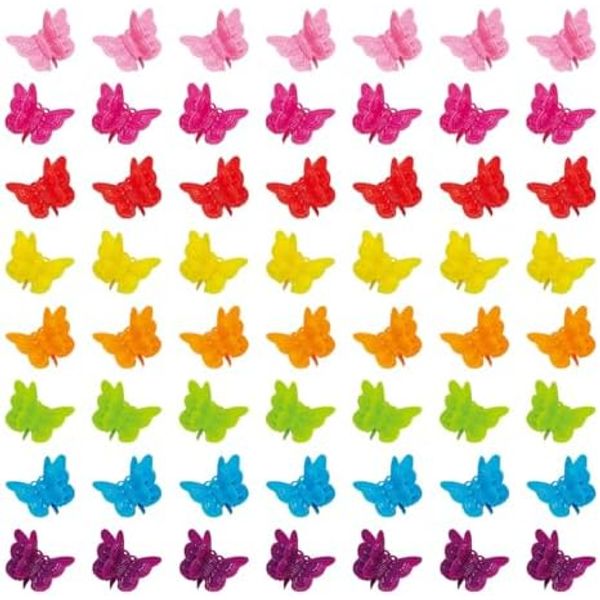 Assorted Color Mini Butterfly Hair Clips (50 pc)