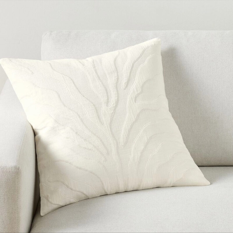 Atlantic Applique Pillow, 20 Inches, White