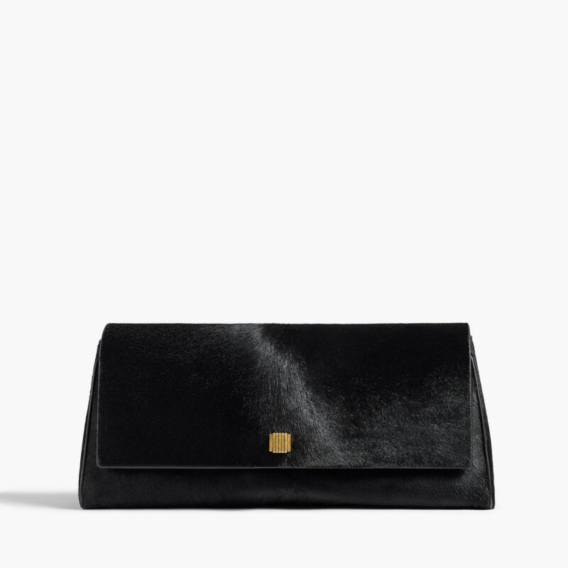 Audrey Clutch in Black Haircalf Khaite