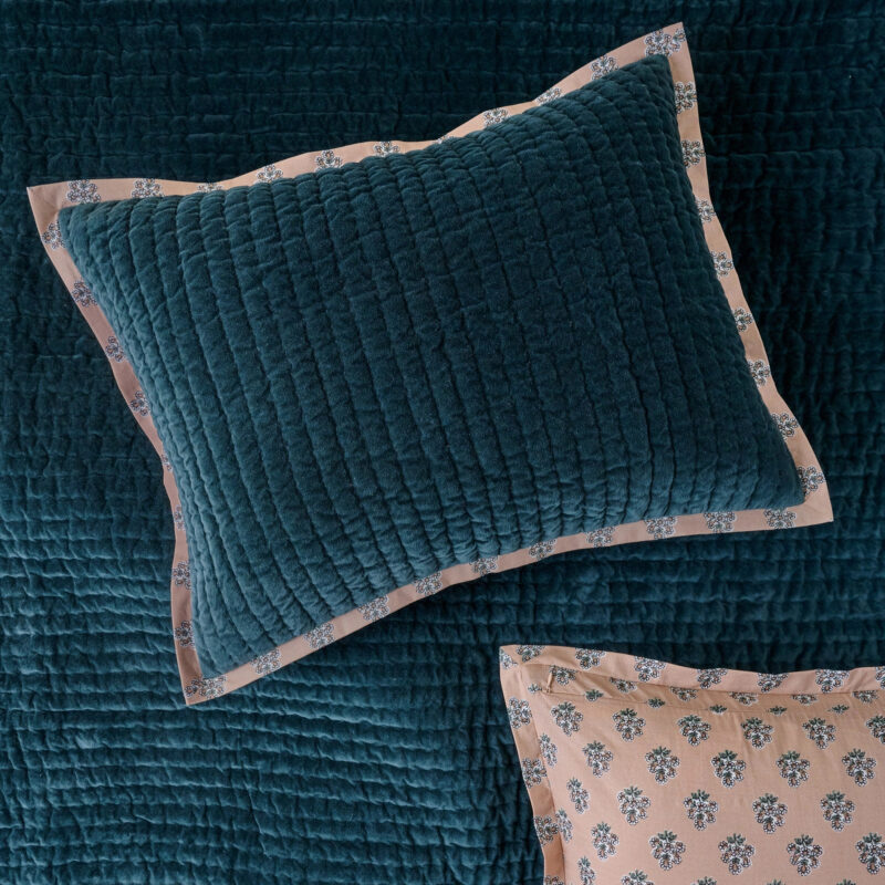 Audrey Velvet Block Print Sham - Magical Forest