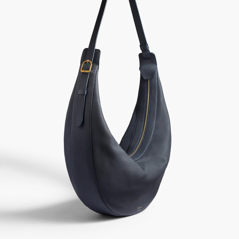 Augustina Hobo in Midnight Pebbled Leather Khaite
