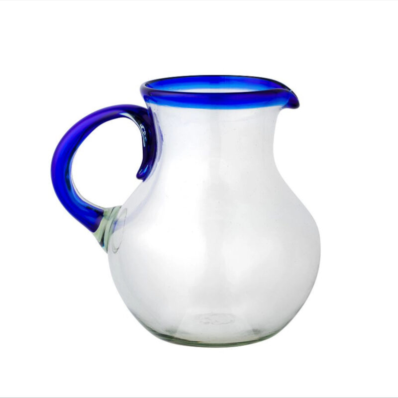 Baja Pitcher, Clear/Cobalt Rim