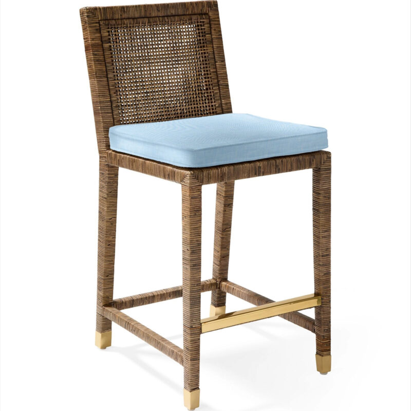 Serena & Lily Balboa Rattan Counter Stool - Sepia
