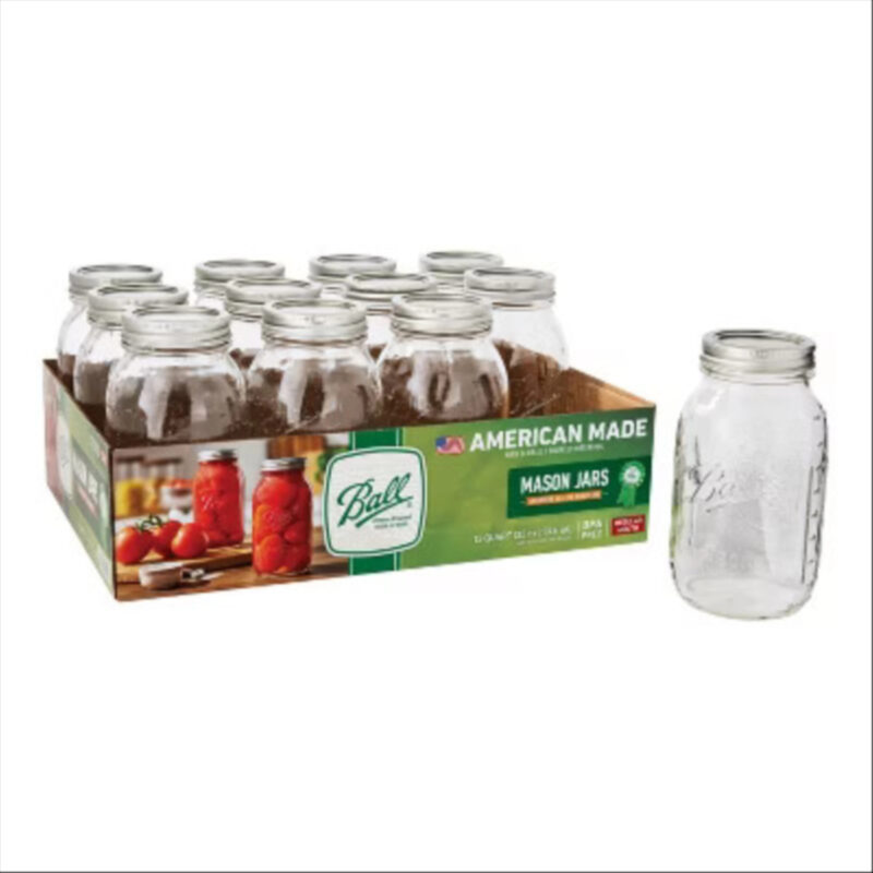 Ball 32oz 12pk Glass Regular Mouth Mason Jar with Lid and Band