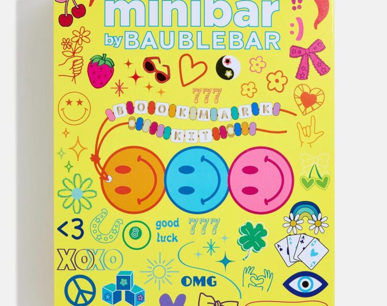 BaubleBar Kids DIY Bookmark Craft Kit with colorful beads and letter beads