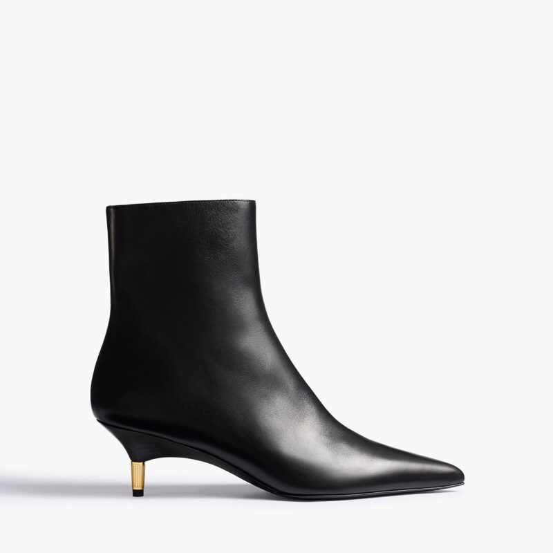 Bella Ankle Boot in Black Leather Khaite