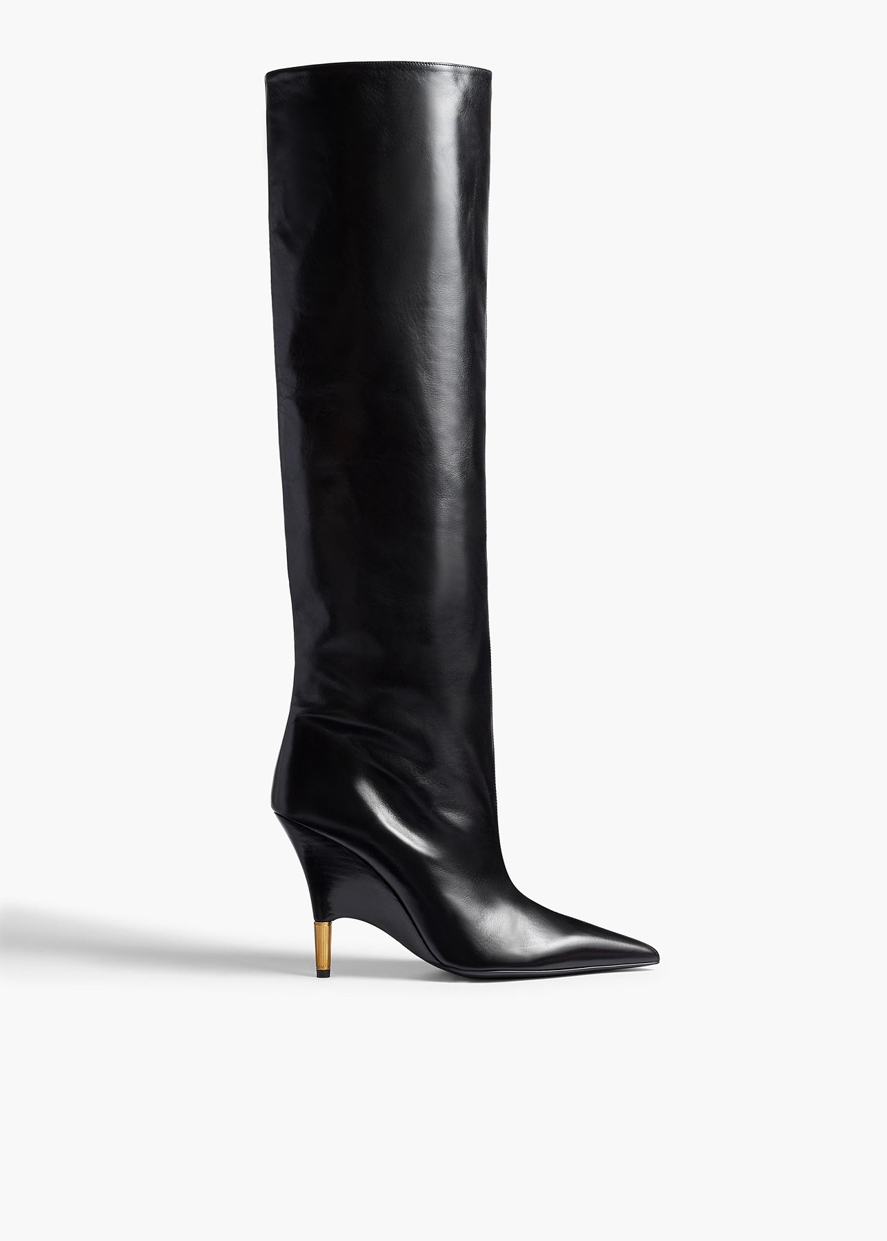 Bella Knee-High Boot in Black Leather Khaite