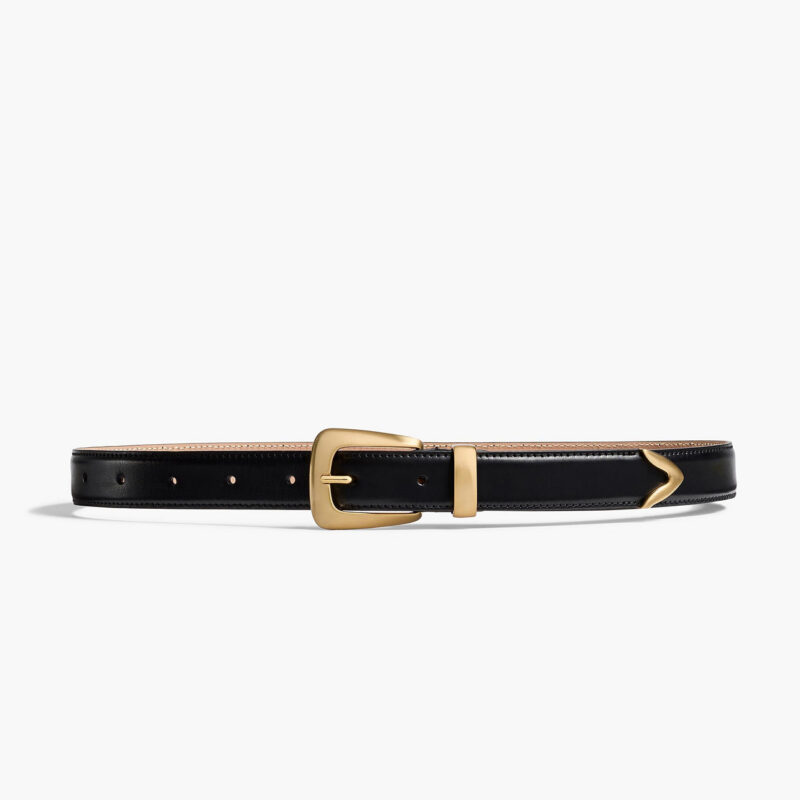 Benny Belt in Black Leather with Gold Khaite