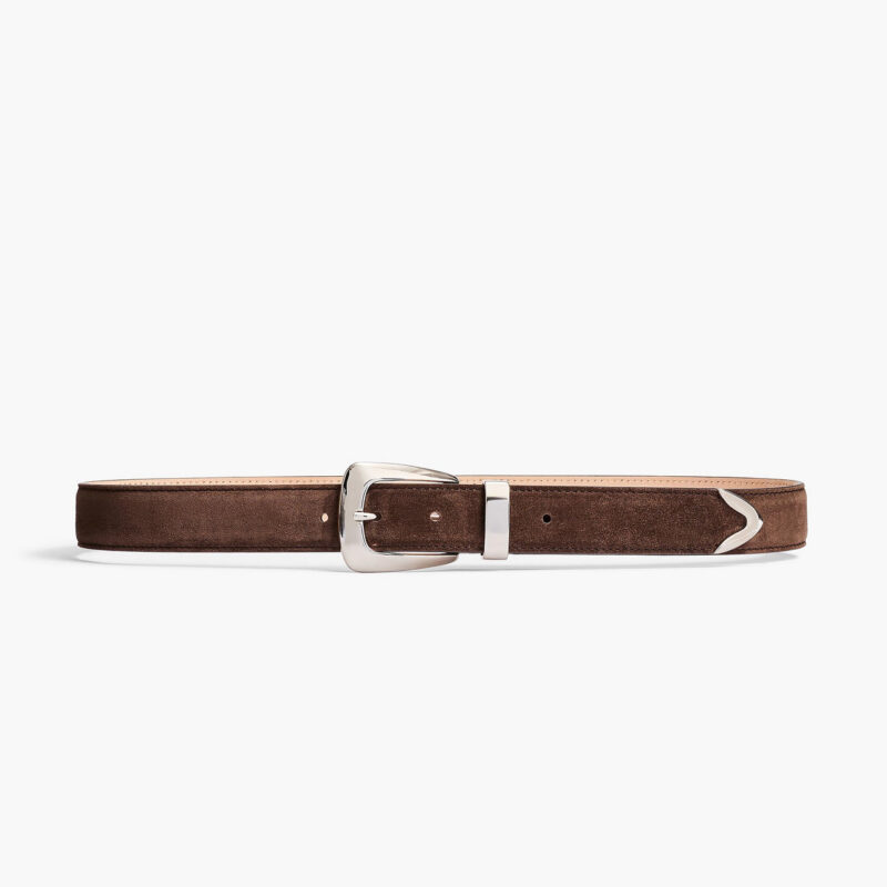 Benny Belt in Ebano Suede with Silver Khaite