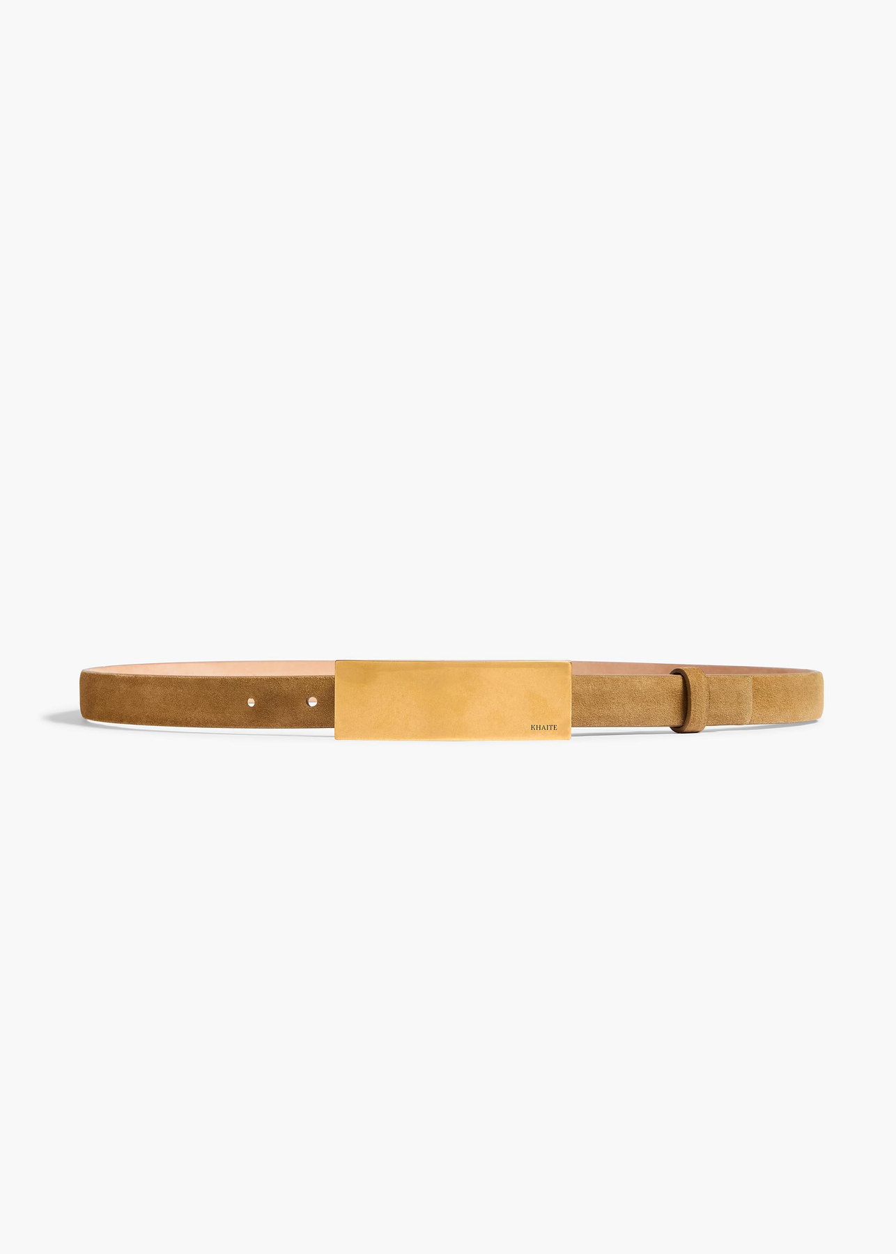 Berlin Belt in Mud Suede with Antique Gold Khaite