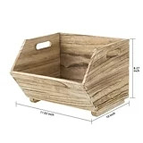 Better Homes & Gardens 2-Piece Set Natural Wood Stacking Open Front Decorative Storage Bins, 11 i...
