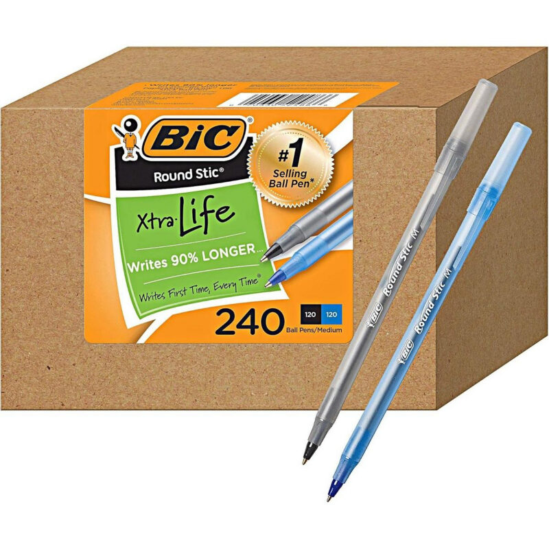 BIC Xtra Life Ballpoint Pens, Medium Tip, School Supplies, 1.0mm, Stationery, Office Essentials, ...