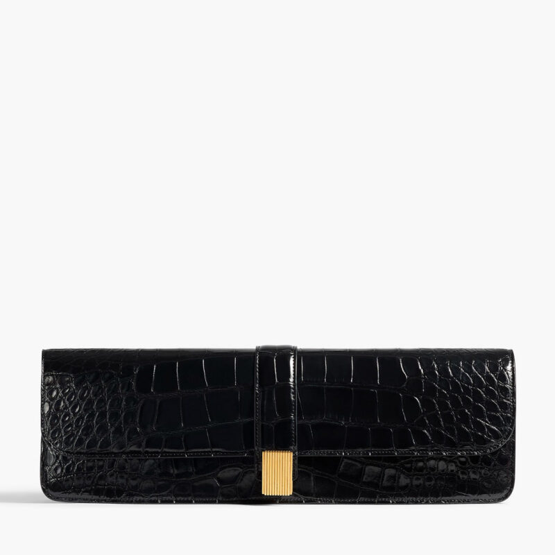 Blake Long Clutch in Black Alligator Khaite