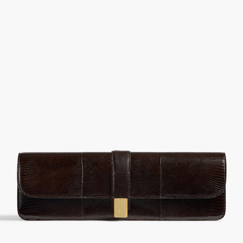 Blake Long Clutch in Ebano Lizard Khaite