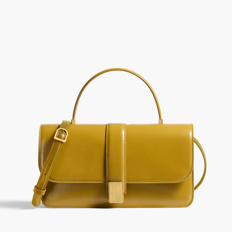 Blake Top Handle Bag in Golden Olive Khaite