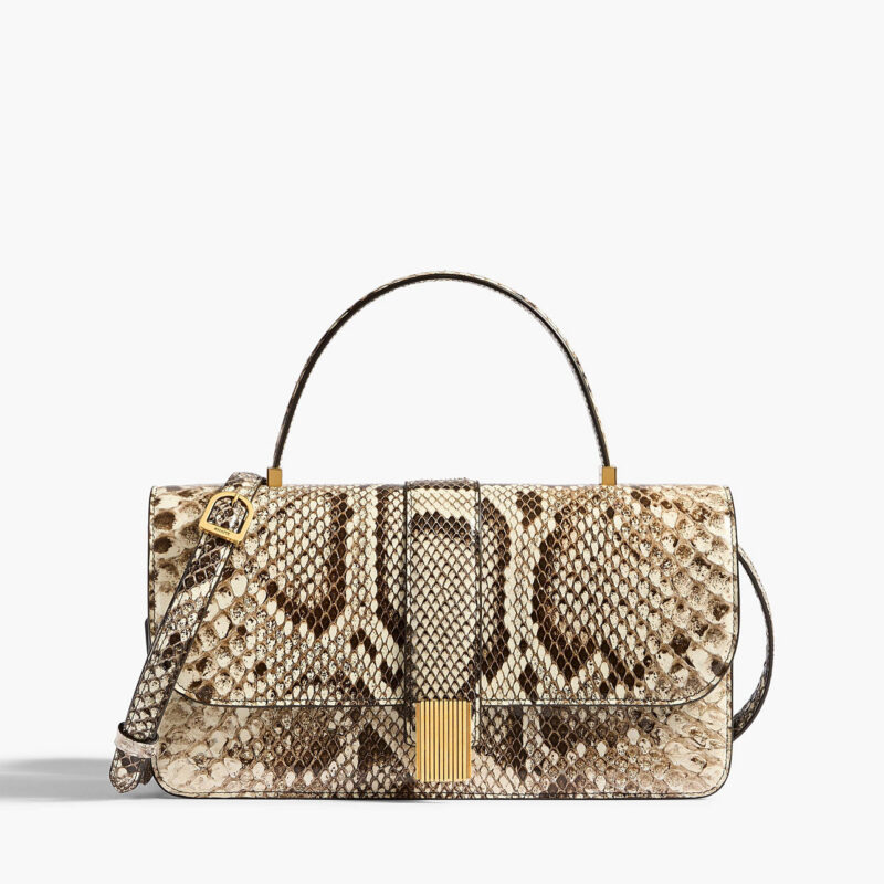 Blake Top Handle Bag in Natural Python Khaite