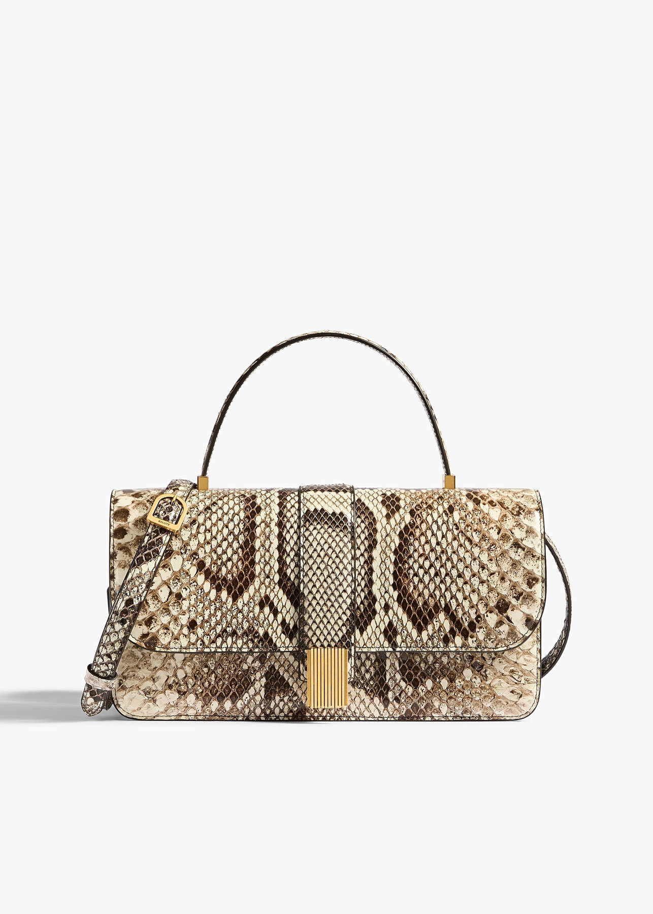Blake Top Handle Bag in Natural Python Khaite