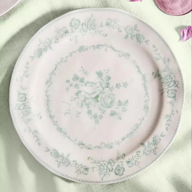Blooming Transferware Dinner Plate in White at Terrain