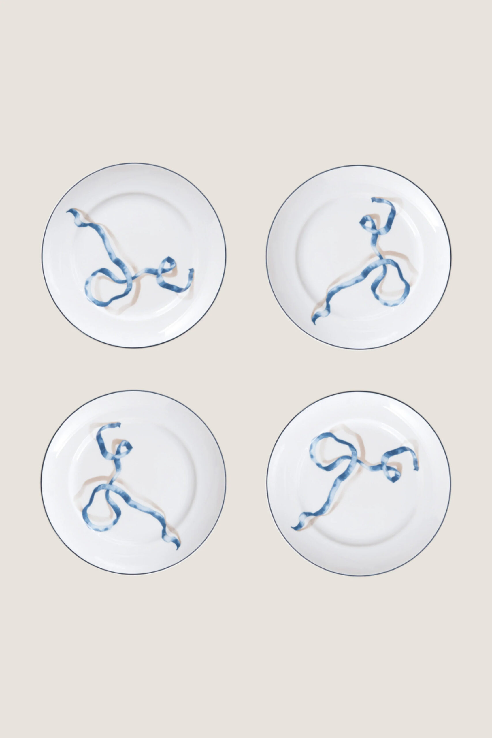 Blue Ribbon Dessert Plates (Set of 4)