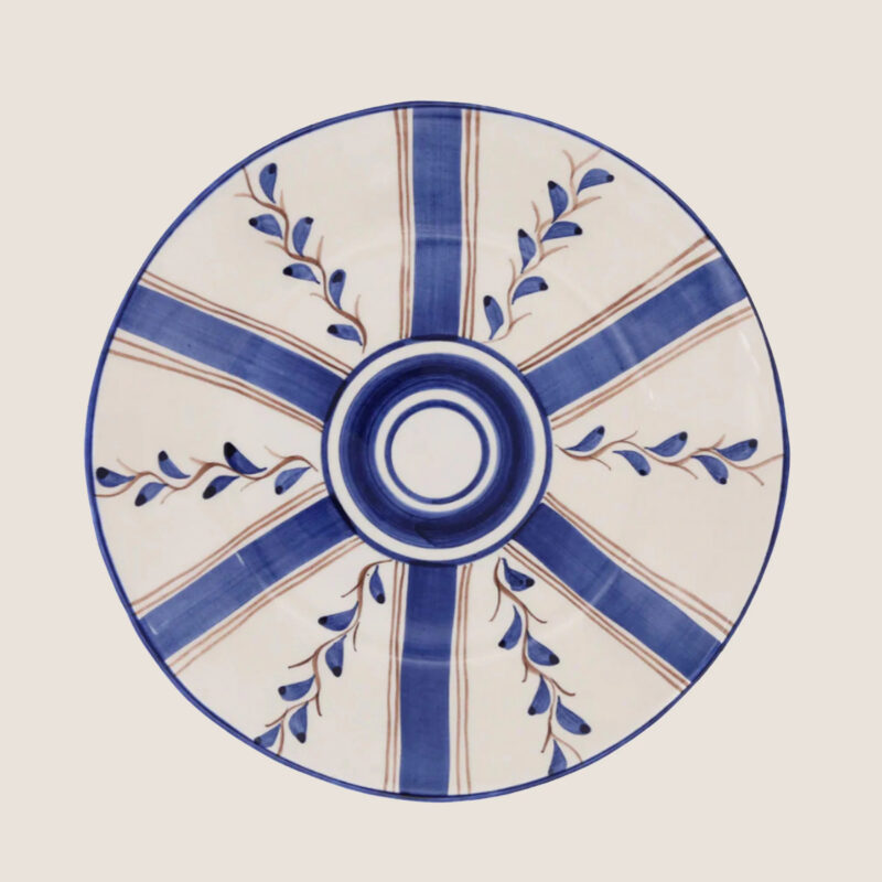 Blue Stripe Dessert Plate
