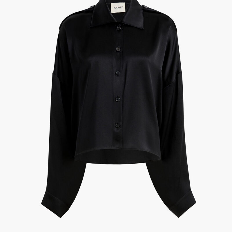 Bodine Top in Black Silk Khaite