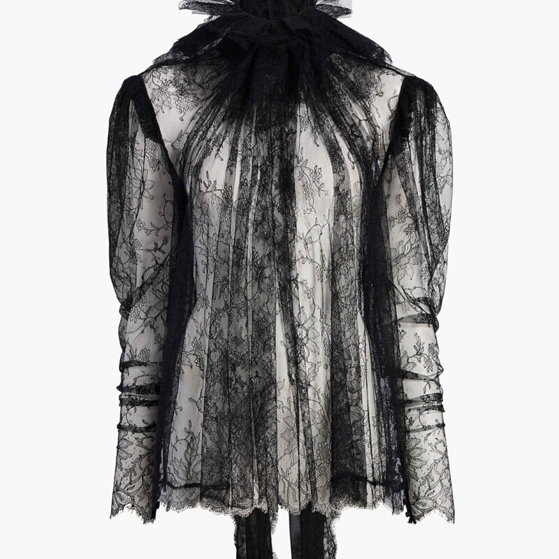 Bonnie Top in Black Lace Khaite