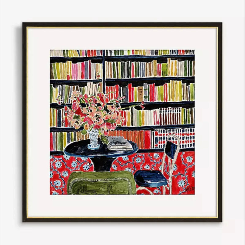 Anthropologie Books with Flowers Wall Art