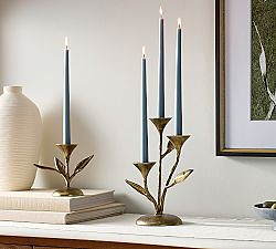 Botanical Forged Iron Candle Holder