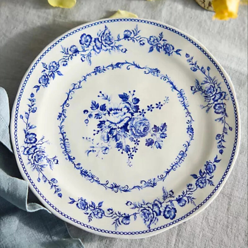 Botanical Transferware Dinner Plate in Blue at Terrain