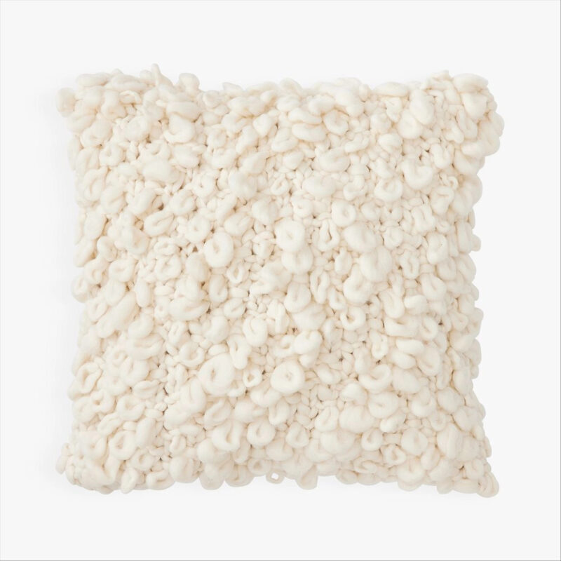 Boucle Pillow, 18x18 Inches, Ivory