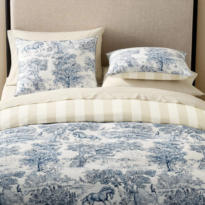 Brandon Maxwell Groveland Toile Reversible Duvet Cover, Multi, Full/Queen