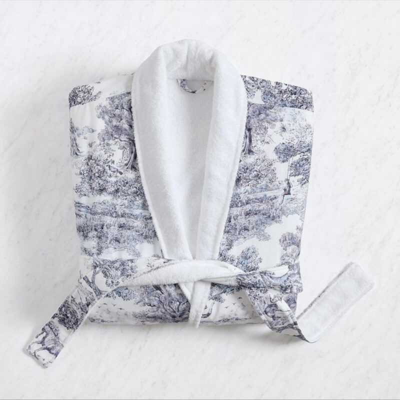 Brandon Maxwell Groveland Toile Robe, Navy, Medium