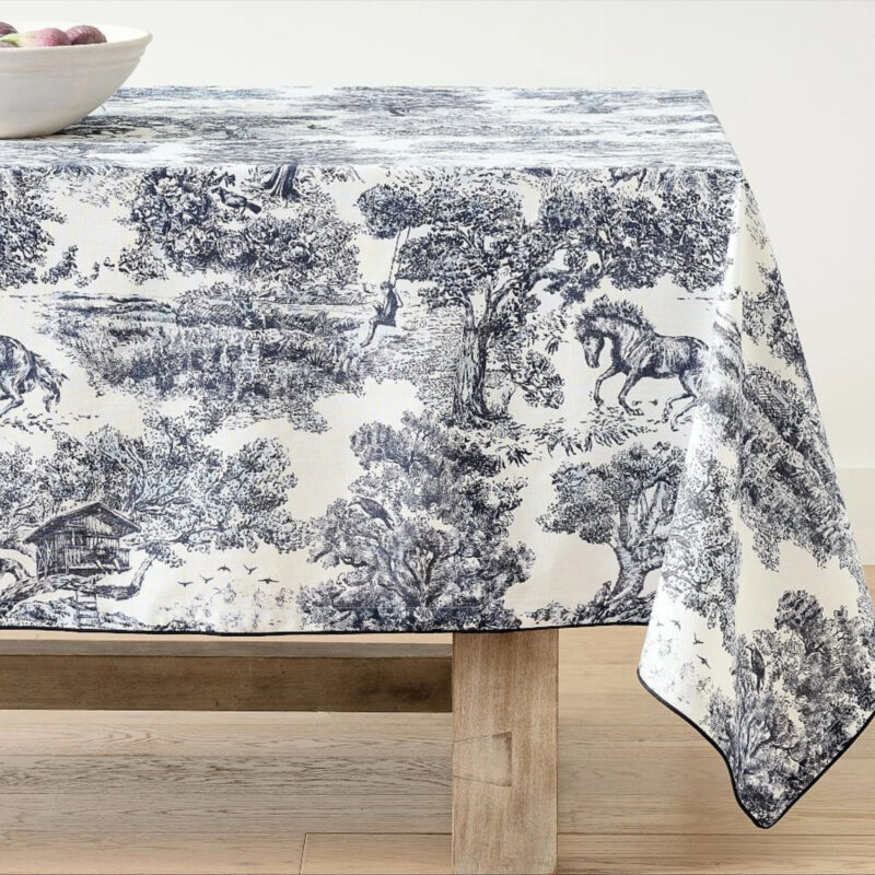 Brandon Maxwell Groveland Toile Tablecloth - Black/White