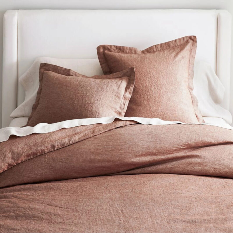 Brick Belgian Flax Linen Duvet Cover, King/Cal. King
