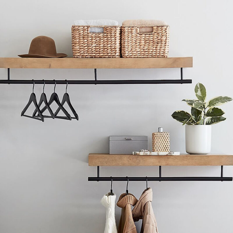 Brighton Closet Shelf With Rail (36"-48")