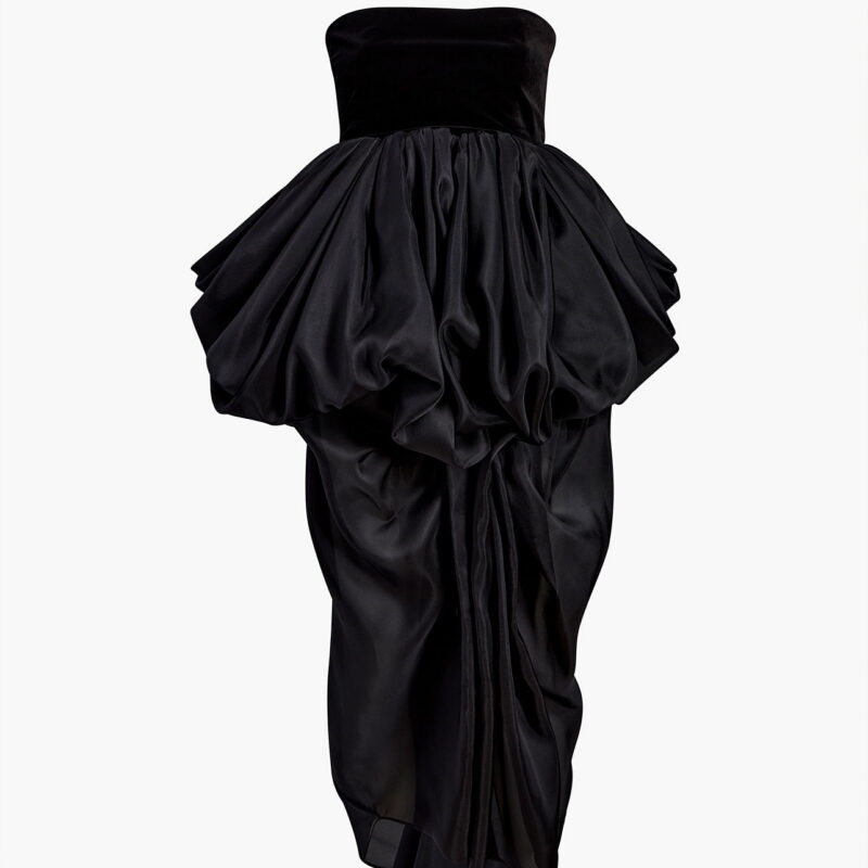 Bronte Dress in Black Khaite