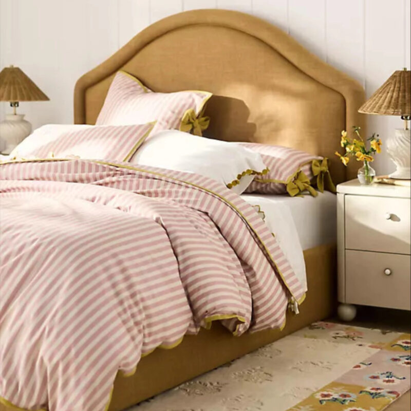 Maeve by Anthropologie Brynne Cotton Percale Stripe Tie Printed Duvet