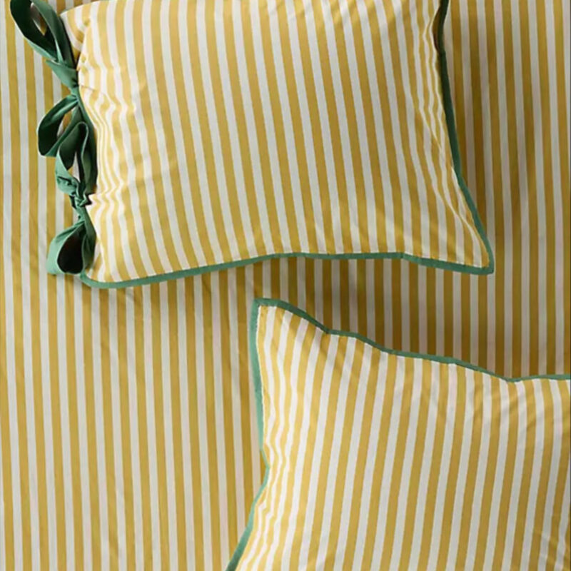Maeve by Anthropologie Brynne Cotton Percale Stripe Tie Printed Shams, Set of 2