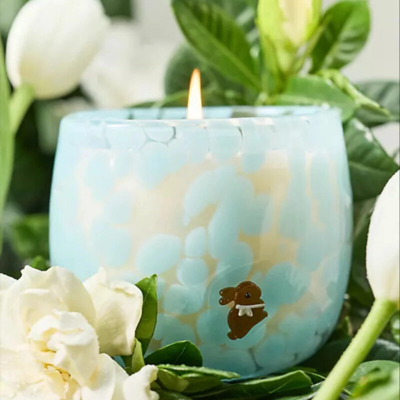 Bunny Spring Icon Floral Tulip Fields Glass Candle