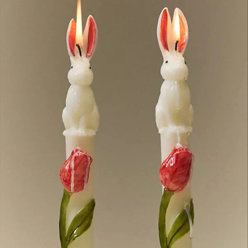 Bunny Taper Candles, Set of 2