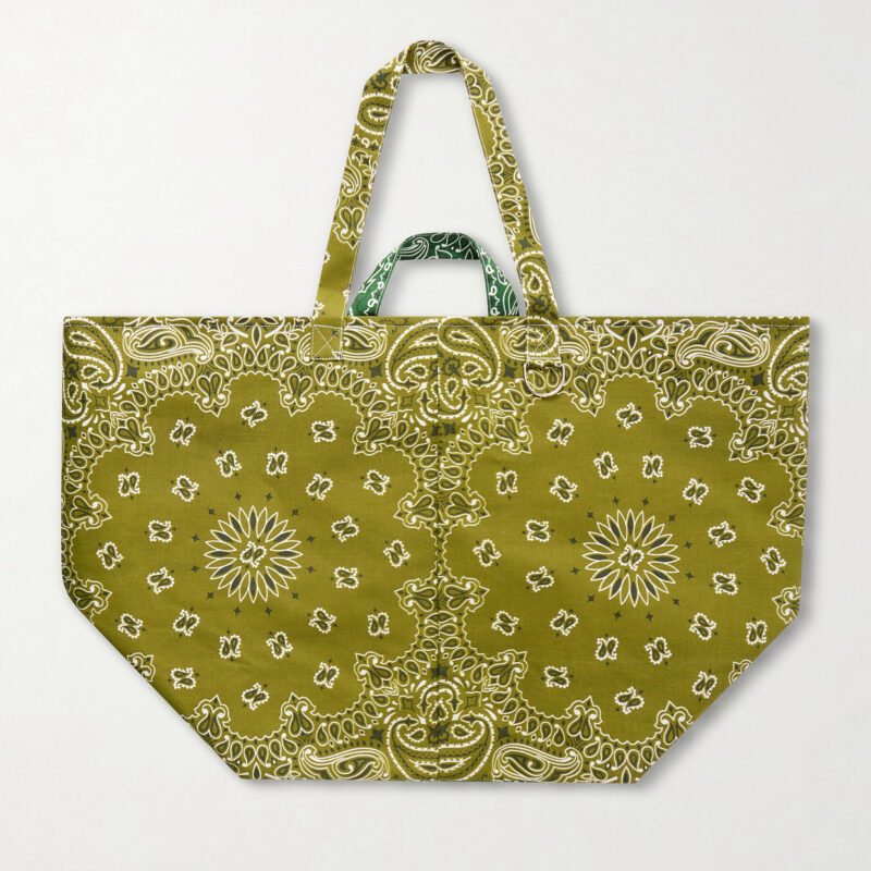 CALL IT BY YOUR NAME - Maxi Basket Printed Cotton Tote Bag - Green