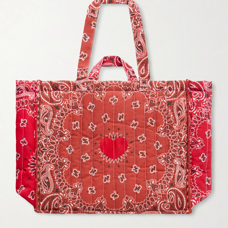 CALL IT BY YOUR NAME - Maxi Cabas Coeur Quilted Printed Tote - Red
