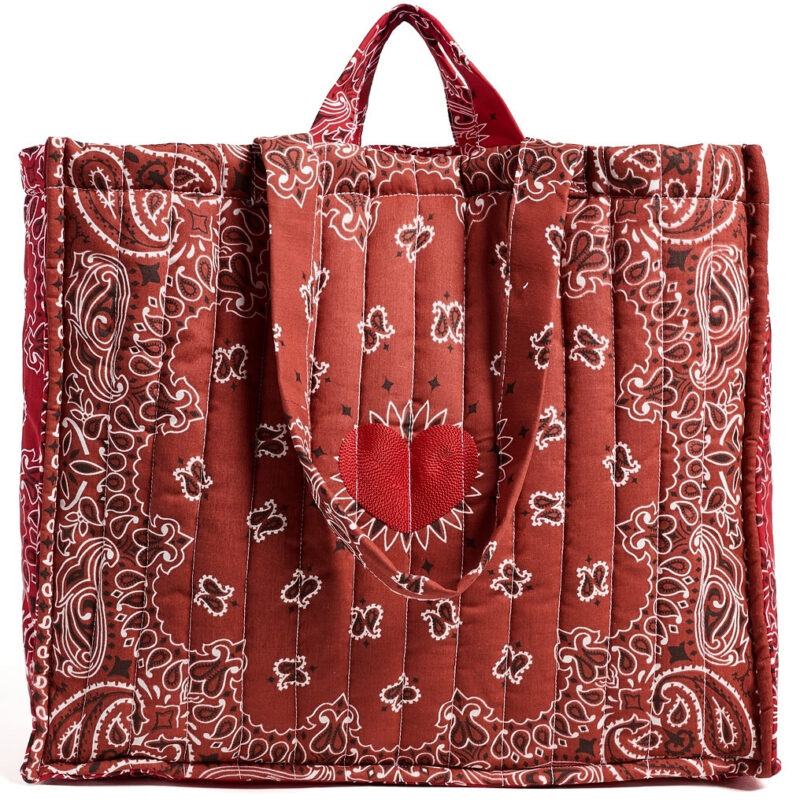 Call It By Your Name Maxi Quilted Coeur Cabas Tote Bag Vintage Red/Real Red One Size