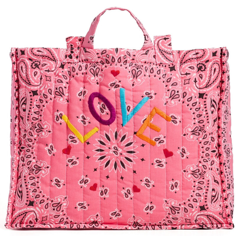 Call It By Your Name Quilted Maxi Cabas Tote Bag Strawberry/Pale Pink One Size